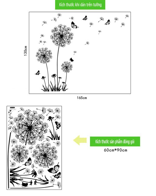 DECAL DÁN TƯỜNG CÂY ĐÈN VÀ BỒ CÔNG ANH ĐEN