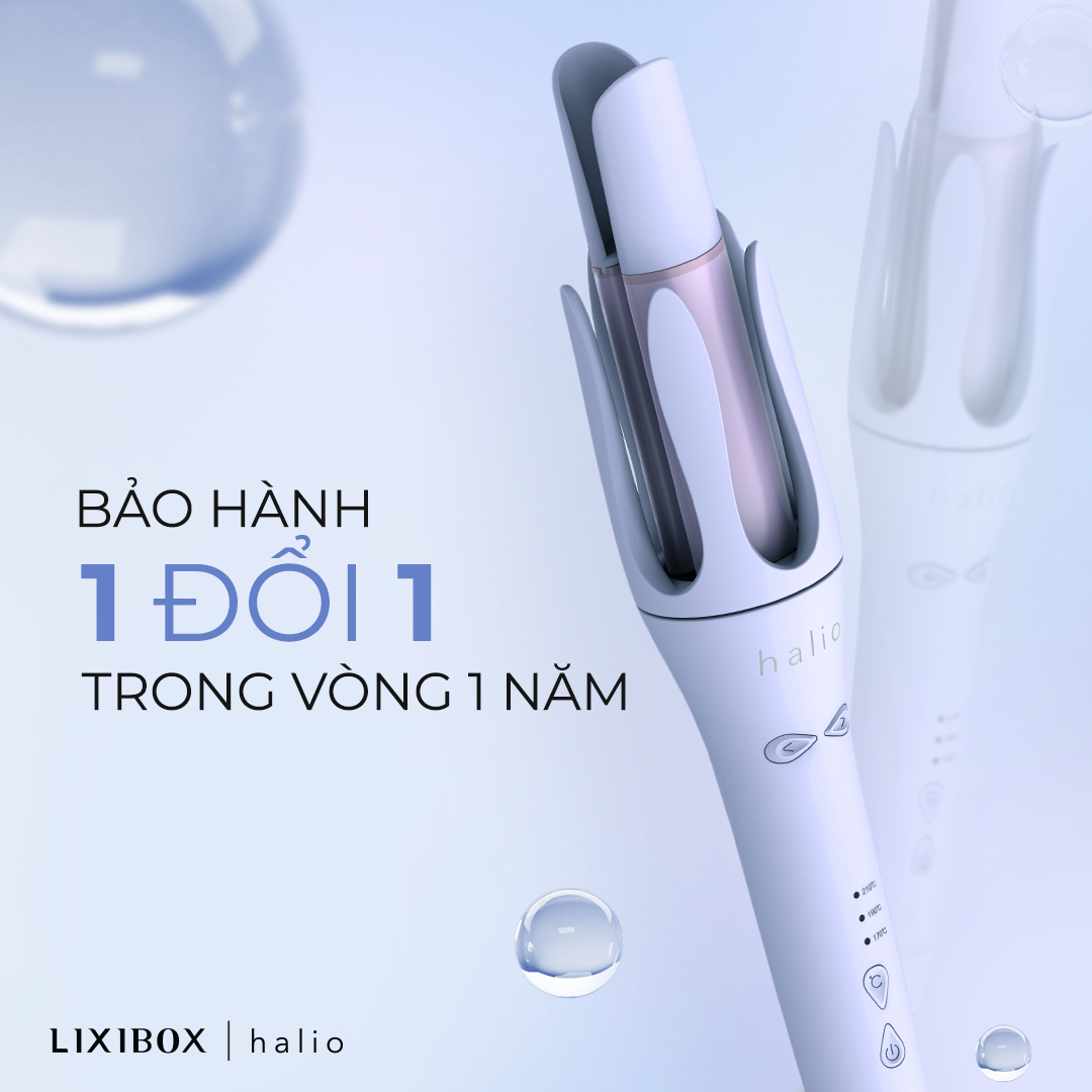 Máy Uốn Tóc Tự Xoay Ion Âm Halio InstaCurl Premium Automatic Hair Styler