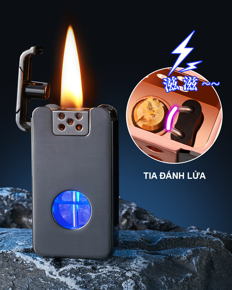 Bật Lửa Cảm Ứng 4in1 Có Đèn Fullbox – Xài Xăng