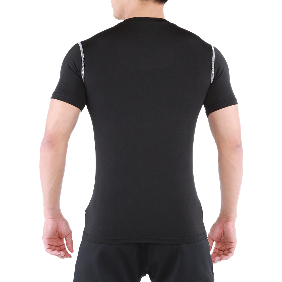 Áo Base Layer Tập Gym Nam Tay Ngắn Đen Unique