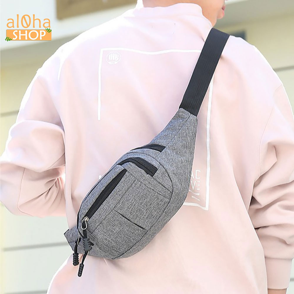 Túi bao tử mini  - đeo chéo vải Canvas Unisex nam nữ phong cách trẻ trung - al0ha Shop