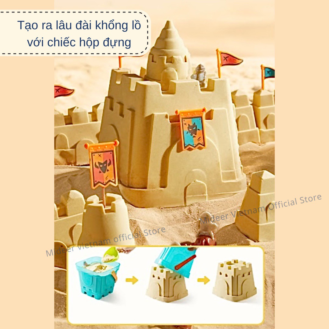 Đồ chơi đi biển xúc cát hình lâu đài Mideer Versatile Beach Play Set Castle of Soldier , đồ chơi thông mình cho bé