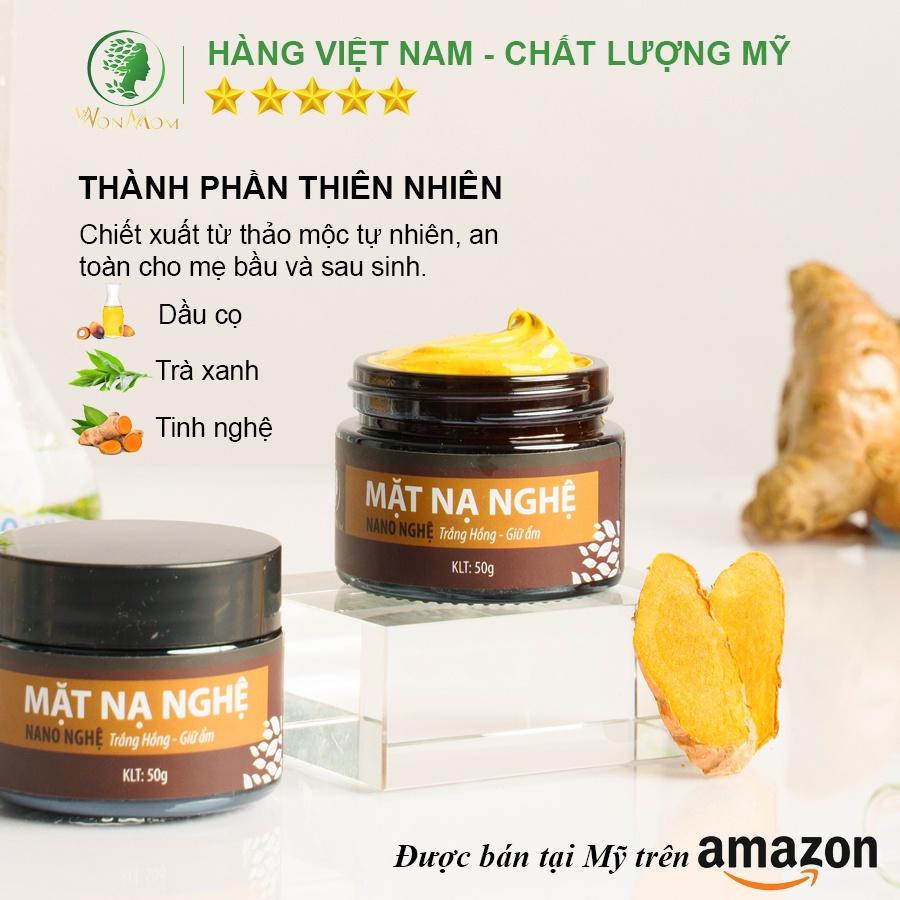 Bộ dưỡng trắng, sạch thâm mụn Wonmom ( 1 Sữa rửa mặt + 1 Mặt nạ nghệ )