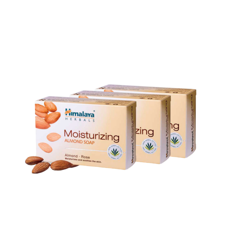 COMBO 3 XÀ PHÒNG THIÊN NHIÊN CẤP ẨM DƯỠNG SÁNG DA MOISTURIZING ALMOND SOAP HIMALAYA