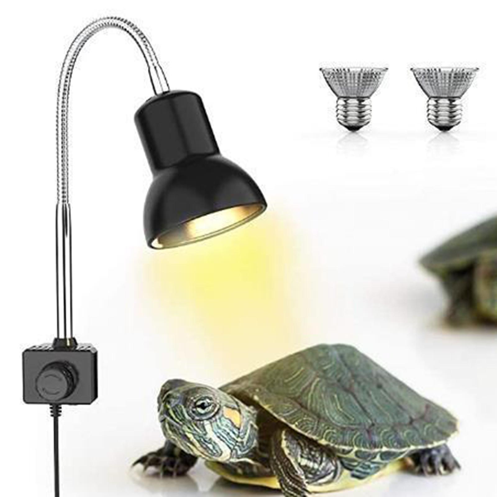 Reptile Heat Lamp, Clamp Lamp for Aquarium Adjustable Light and Temperature with Holder UVA UVB Basking Lamp 360° Rotatable for Turtle Snake Aquarium