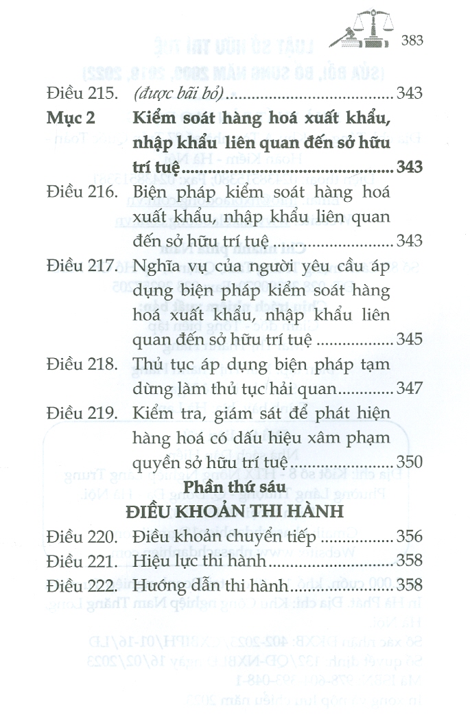 Luật Sở Hữu Trí Tuệ Sửa Đổi, Bổ Sung Năm 2009, 2019, 2022