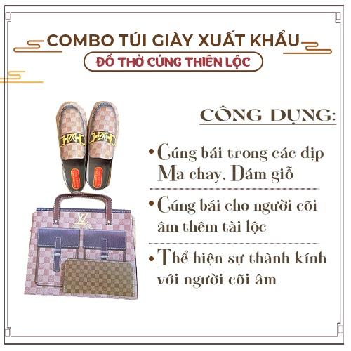 Combo Túi Giày Xuất Khẩu Nam Nữ Giấy Cao Cấp Hàng Mã Đồ Thờ Cúng Thiên Lộc