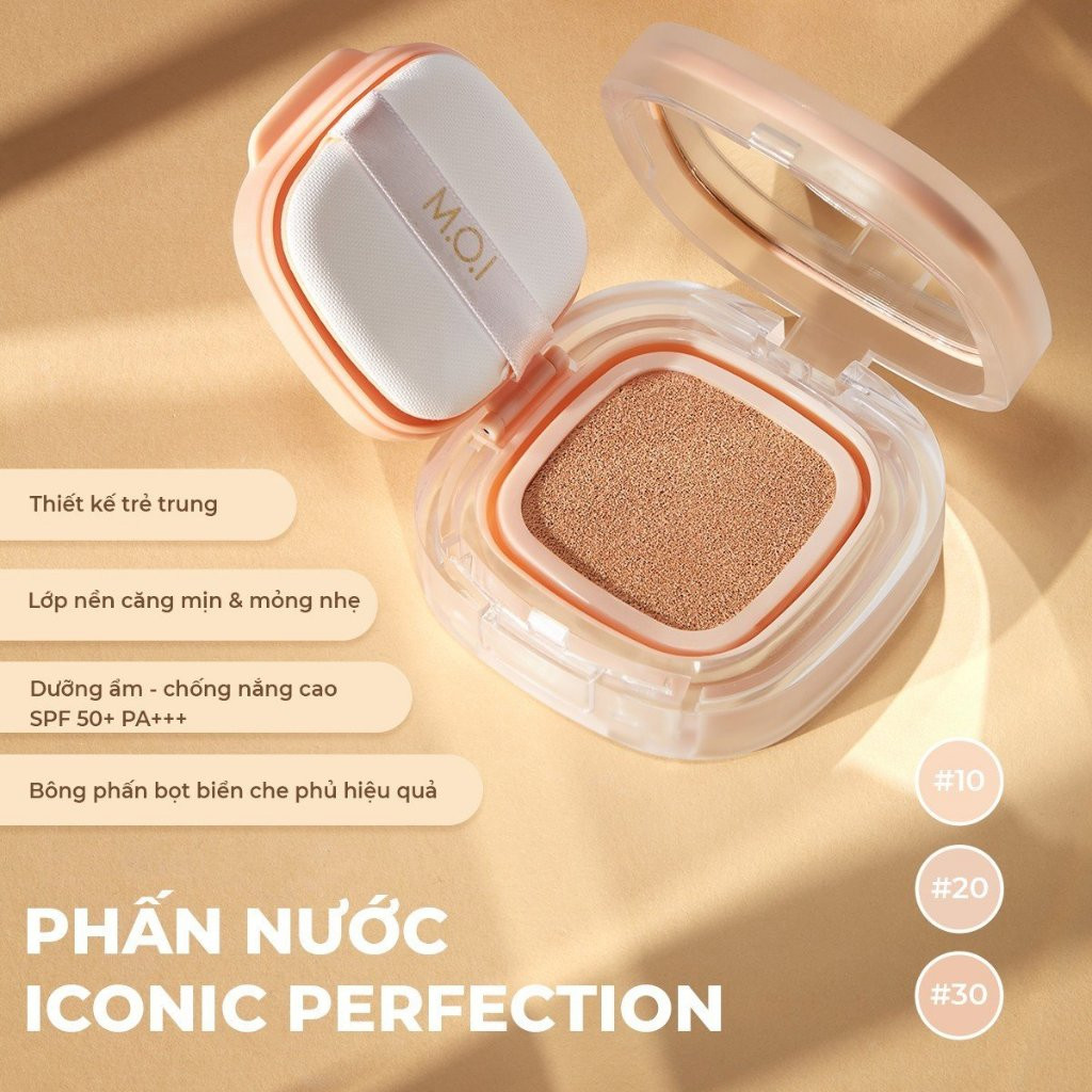 Bộ đôi M.O.I Phấn nước  Iconic Perfection Cushion và Phấn má hồng M.O.I 