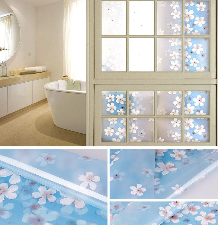Combo 5 Mét Decal Giấy Dán Kính Hoa Lài Xanh Dương