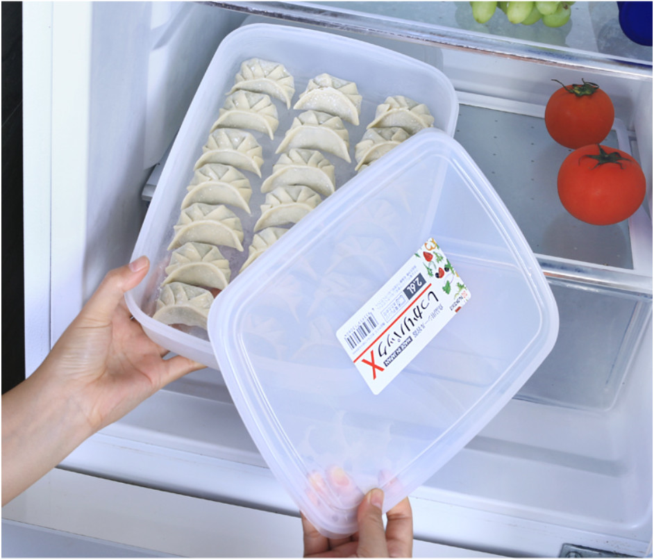 Combo 03 Hộp bảo quản thực phẩm 2600ml hình chữ nhật dẹt - Nội địa Nhật