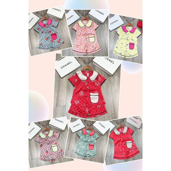 Bộ pijama bé gái size 20-40kg vải lụa