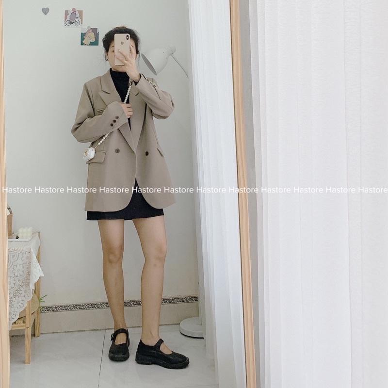 Khoác Blazer tay cài khuy xuất Hàn