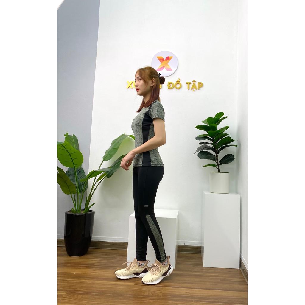  SET ĐỒ TẬP - Yoga, Gym, Aerobic - Cộc tay thân dài ghi