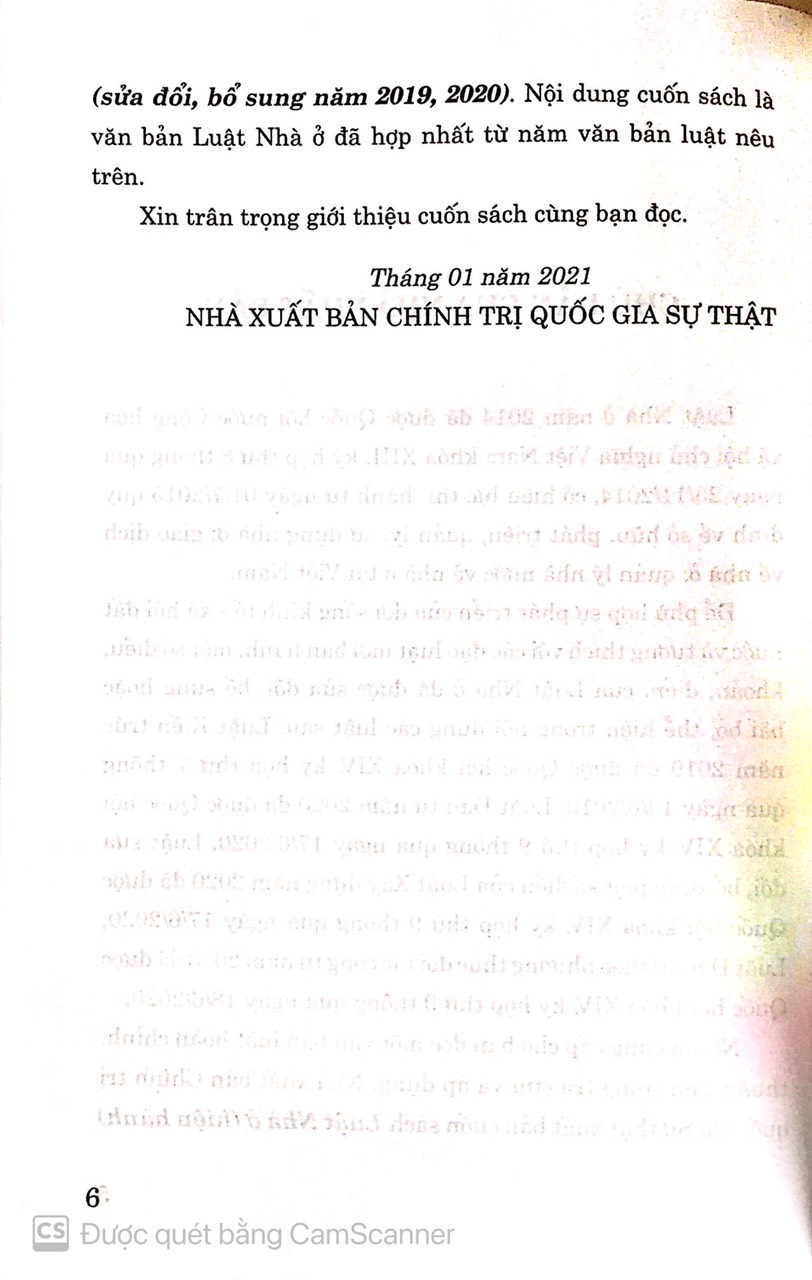 Luật nhà ở ( Hiện hành ) ( Sửa đổi , bổ sung năm 2019, 2020)