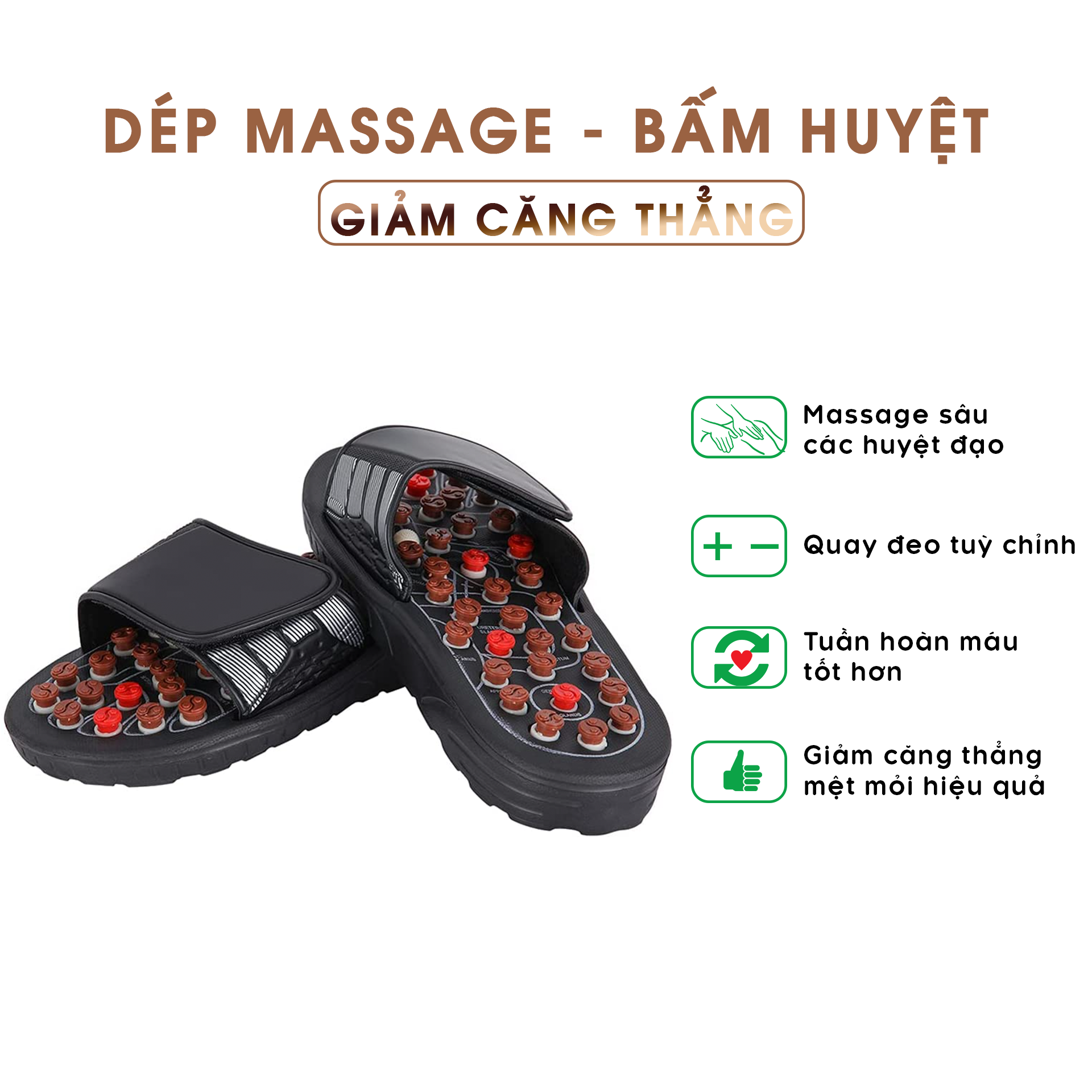 Dép Massage Chân Đi Trong Nhà Kết Hợp Bấm Huyệt Thư Giãn Giảm Căng Thẳng