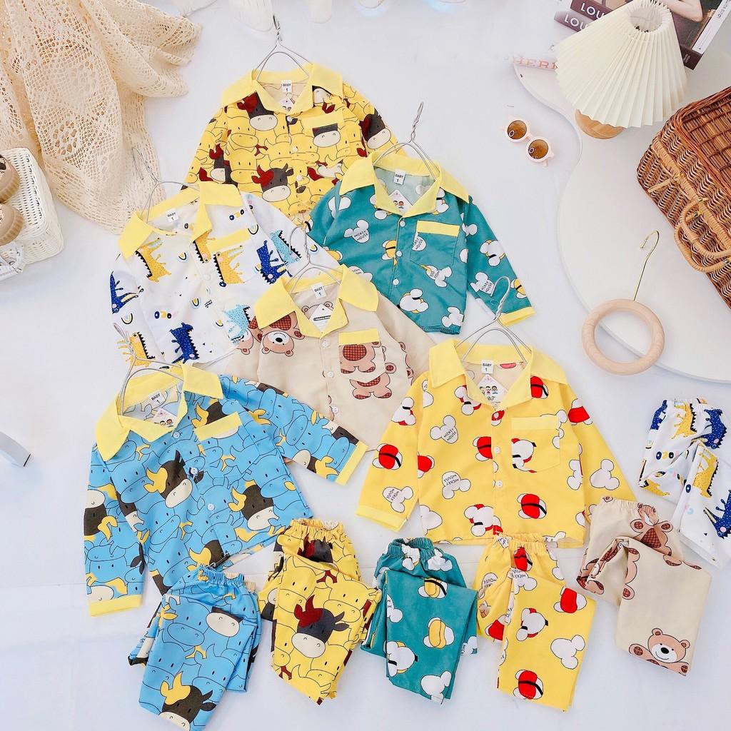 (8-18kg) Đồ bộ cho bé pijama - đồ bộ bé trai và đồ bộ bé gái cộc tay xinh xắn QATE935