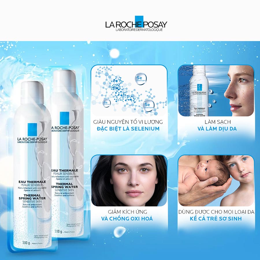 Nước xịt khoáng làm sạch và làm dịu cho da nhạy cảm La Roche-Posay Thermal Spring Water 150ml