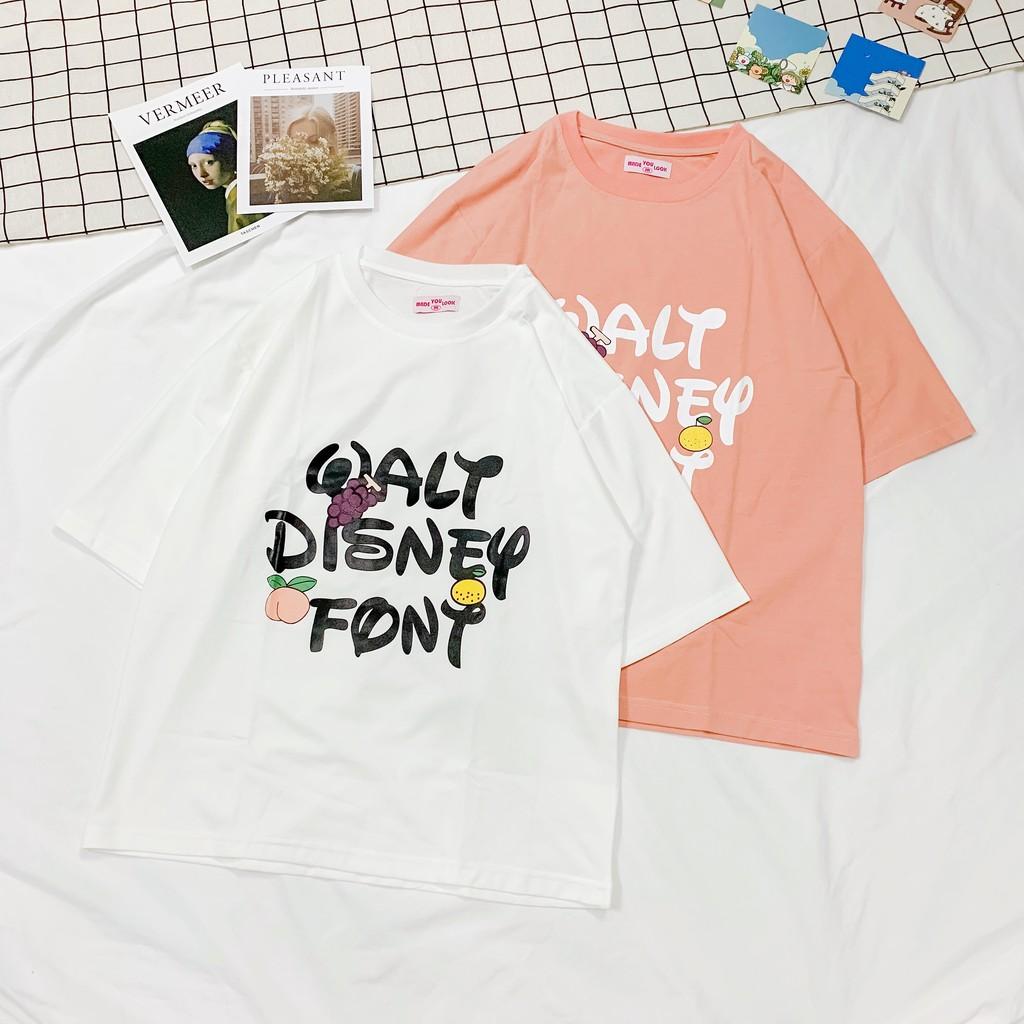 Áo thun tay lỡ WALT DISNEY FONT phông Unisex nam nữ tee oversize form rộng pull Ulzzang Streetwear Hàn Quốc vải mềm