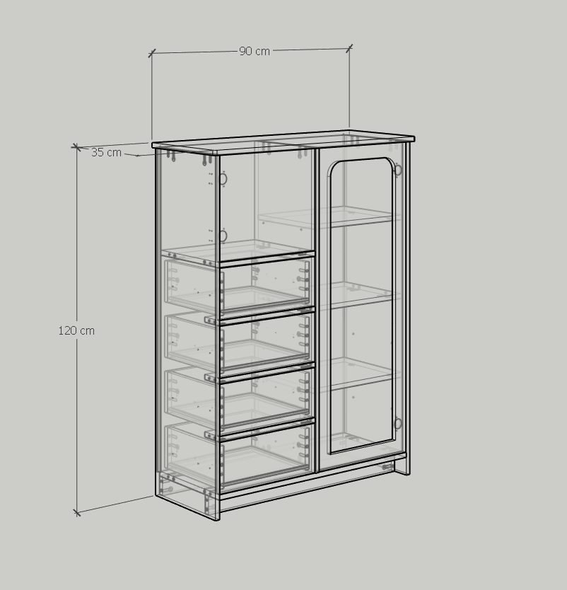 [Happy Home Furniture] NOMIA , Tủ lưu trữ 5 ngăn - 1 cửa mở , 90cm x 35cm x 120cm ( DxRxC), TCM_035