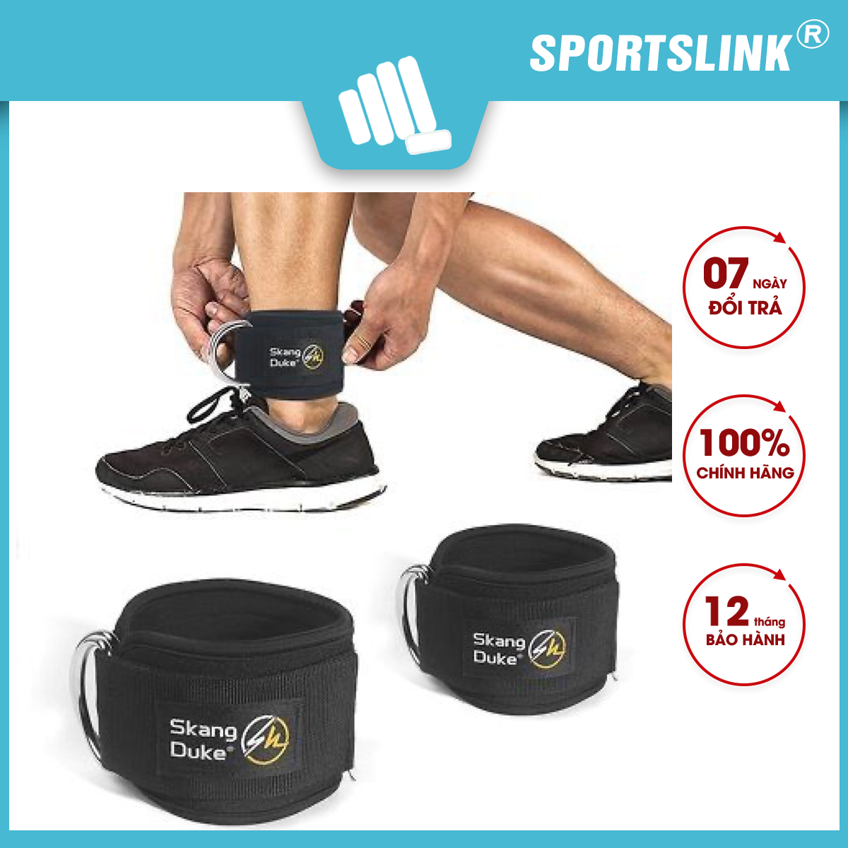 Đai quấn cổ chân hỗ trợ tập chân, mông, đùi với cáp, dây kháng lực Sportslink SKDK-HJ026 (Cặp)