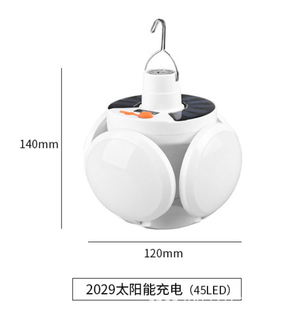 Đèn cắm trại năng lượng mặt trời 4 lá gấp tích hợp pin sạc