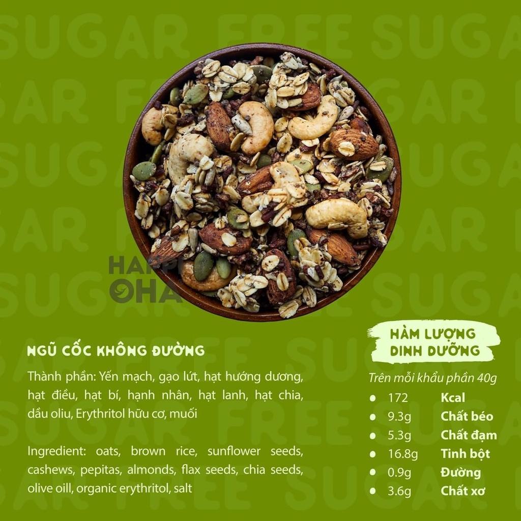 Ngũ Cốc Ăn Sáng/Ăn Kiêng Không Đường Vị 8 Loại Hạt Trái 40g - Granola Sugar Free
