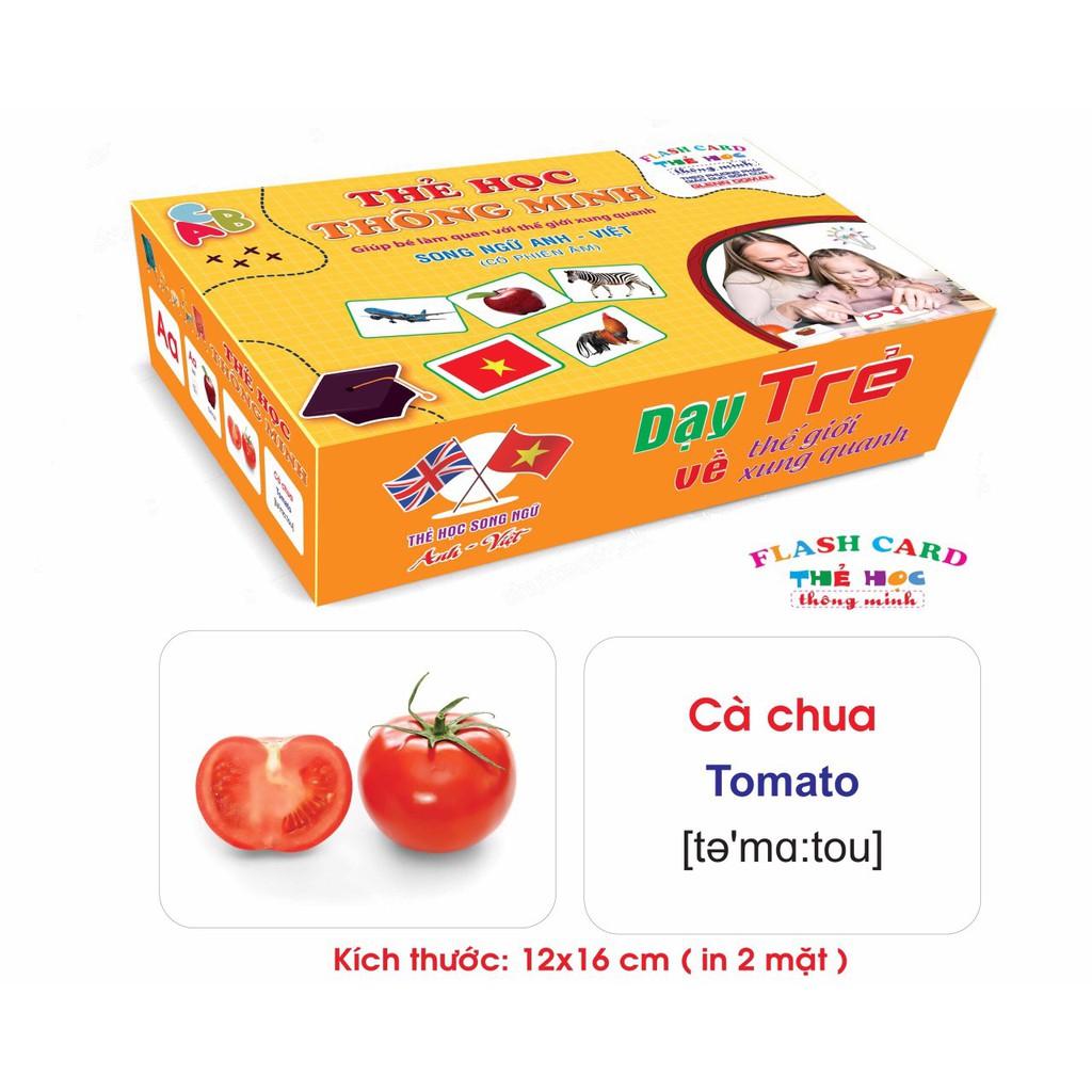 Bộ Thẻ Học Thông Minh cho bé 18 Chủ Đề thẻ học Glenn Doman loại to song ngữ Flashcard tiếng Anh.