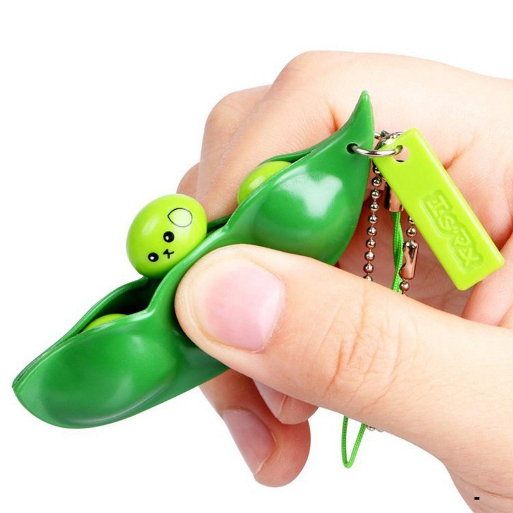Móc khóa Hạt đậu vui vẻ-Móc khóa hạt đậu thần kỳ-Móc Khóa Hạt Đậu Nành Giải Tỏa Căng Thẳng
