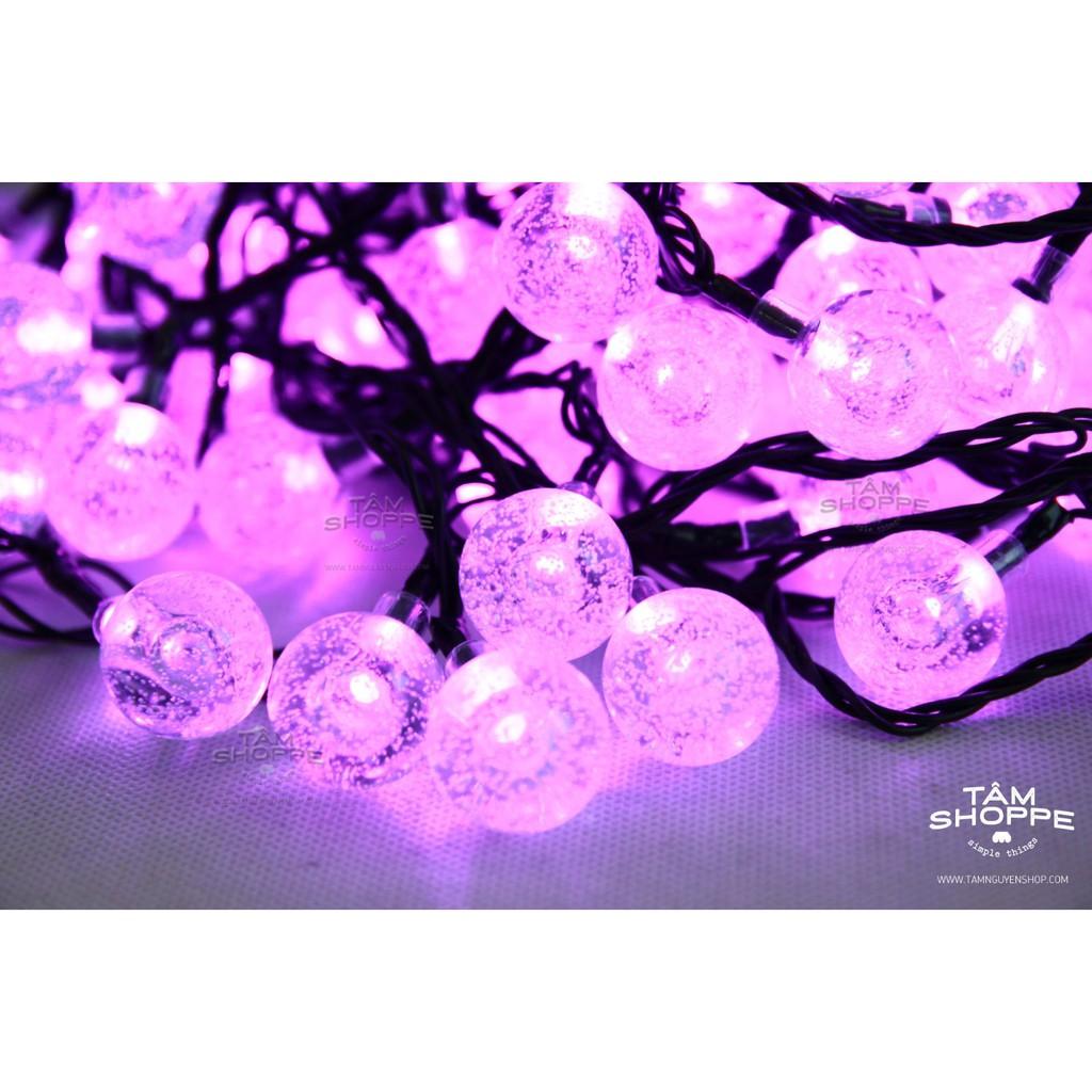 Dây led Bi Trong Suốt Màu Tím 10m