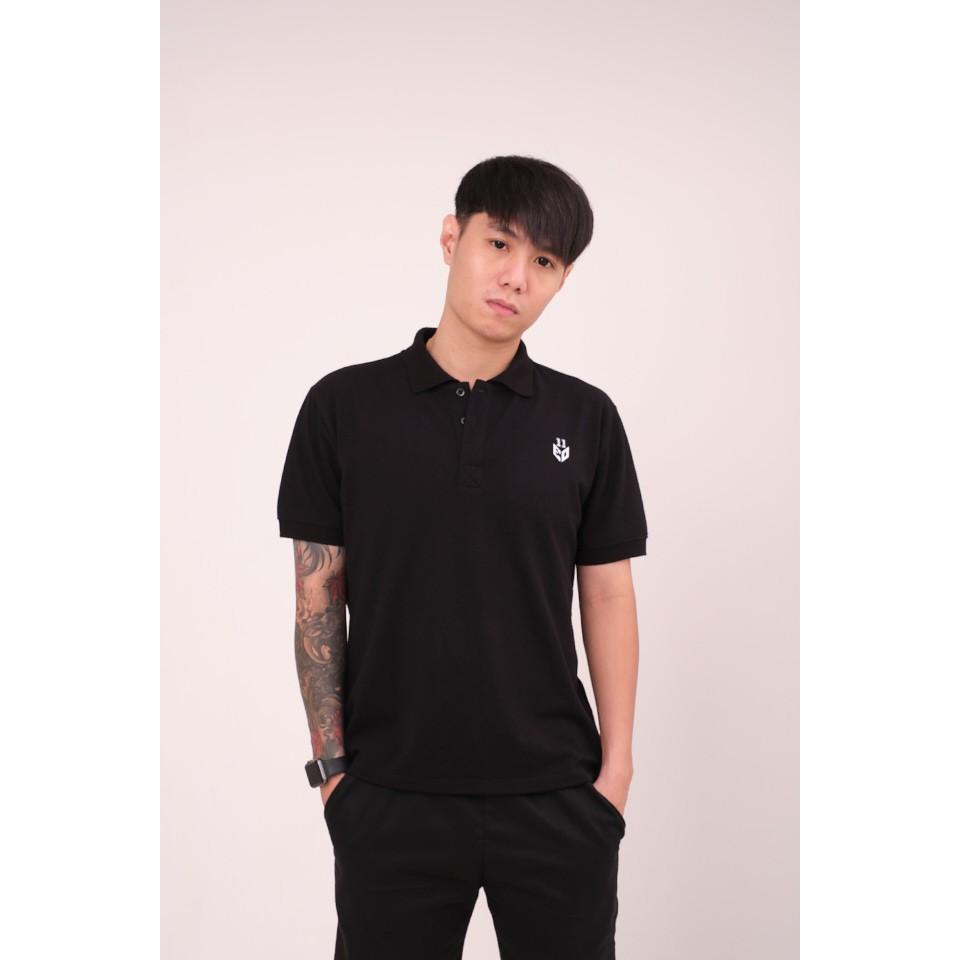 Áo thun Polo Nam Cao cấp in họa tiết Flower Leaf, Form Slim fit Màu ĐEN và TRẮNG