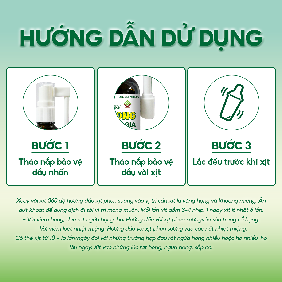 Xịt Họng Thảo Dược VINH GIA Giảm Ho, Viêm Họng Hạn Chế Loét Miệng Dùng Cho Người Lớn Và Trẻ Em Trên 12 Tháng Tuổi - 30ml