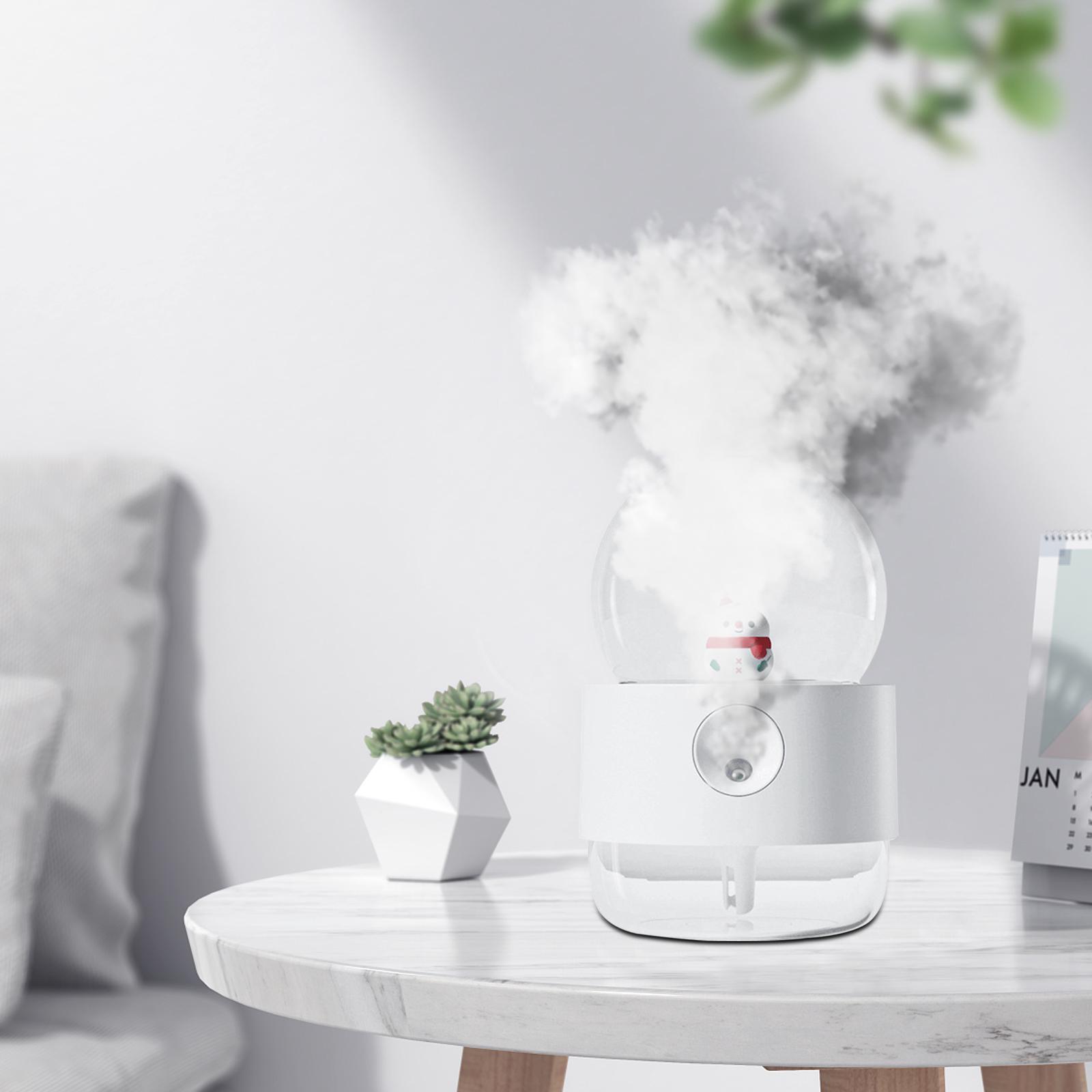 Desktop Humidifiers, 300ml Small Air Humidifier, Rotating Crystal Ball Mini Humidifiers, Cool Mist Sprayer with Night Light for Home,Office, Plants