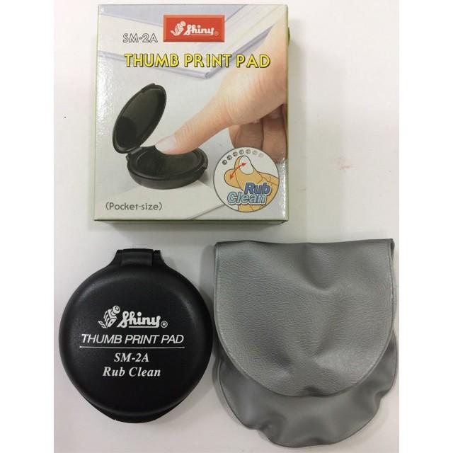 Tampon lăn dấu vân tay không dính tay Thump print pad Shiny SM-2A màu đen