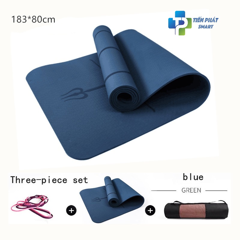 Thảm yoga định tuyến 6mm 1 lớp TPE(Tặng túi lưới đựng và dây buộc)-CHÍNH HÃNG TIẾN PHÁT SMART