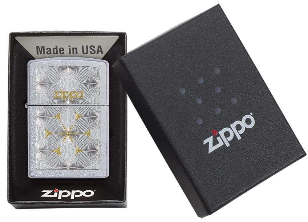 Bật Lửa Zippo Flowers Satin Chrome 29411