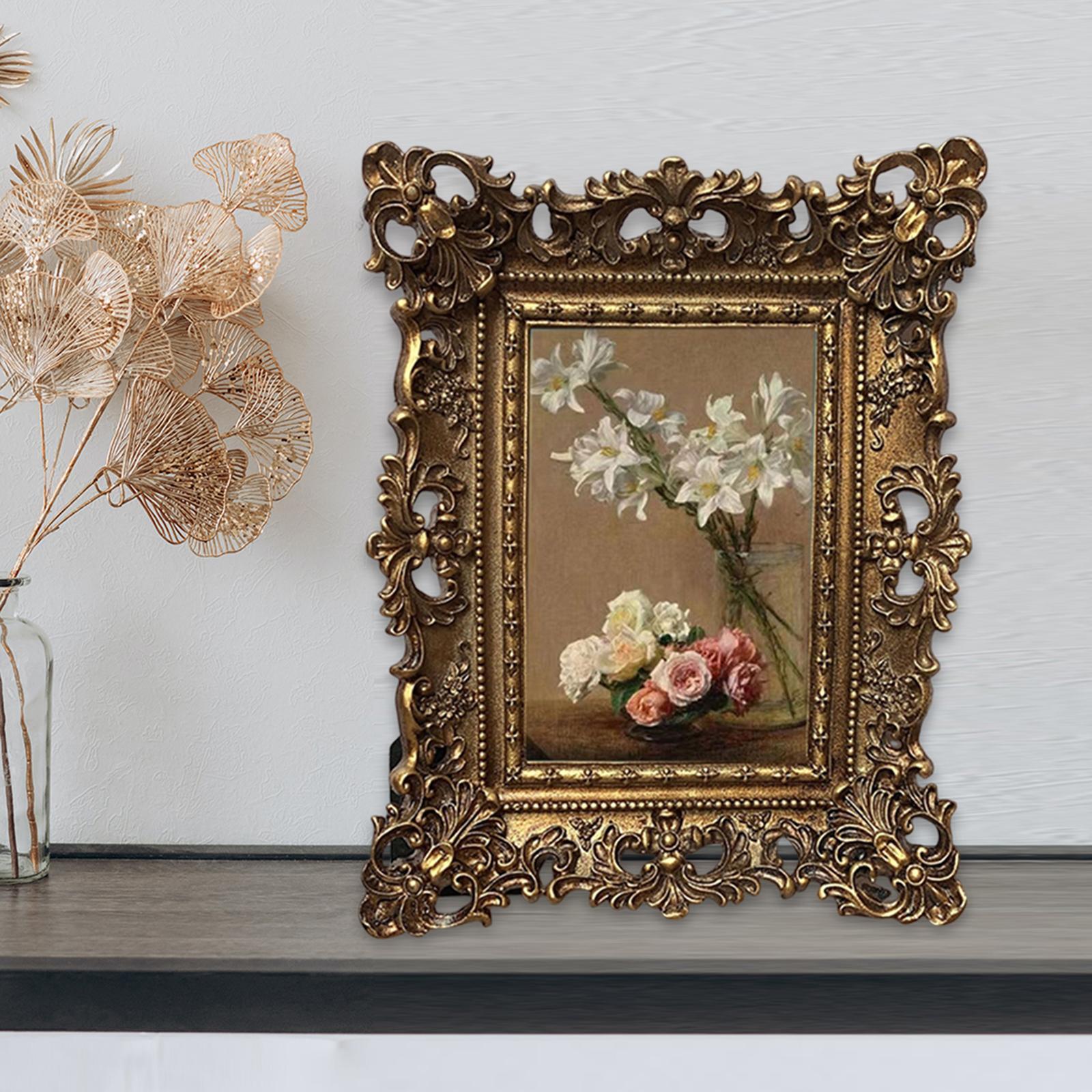 Vintage Style Resin Photo Frame Picture Display Holder Embossed Frame