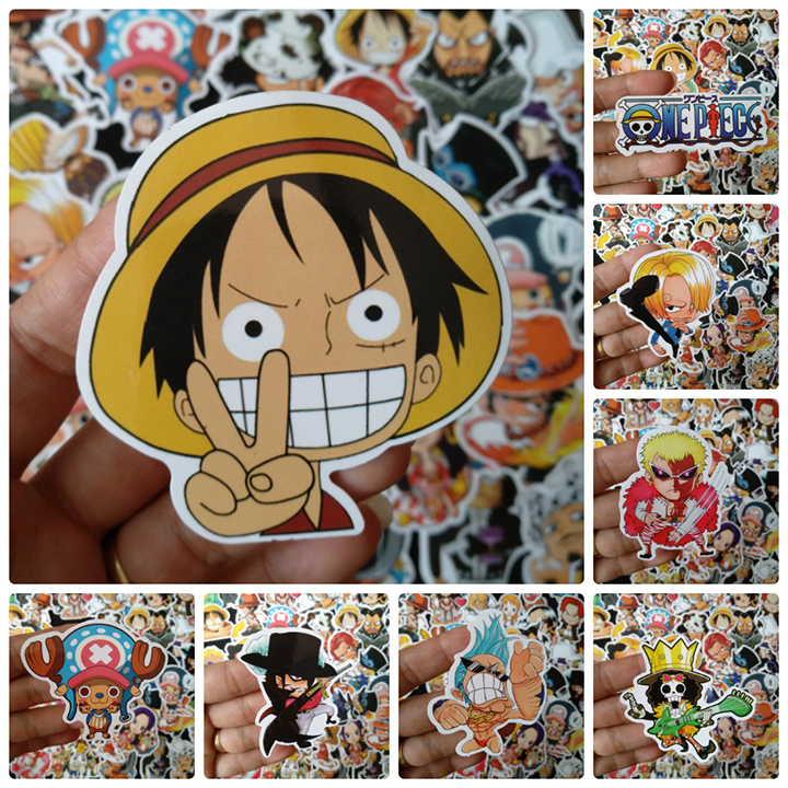 Bộ Sticker dán cao cấp chủ đề ONE PIECE - LUFFY - Dùng dán Xe, dán mũ bảo hiểm, dán Laptop...