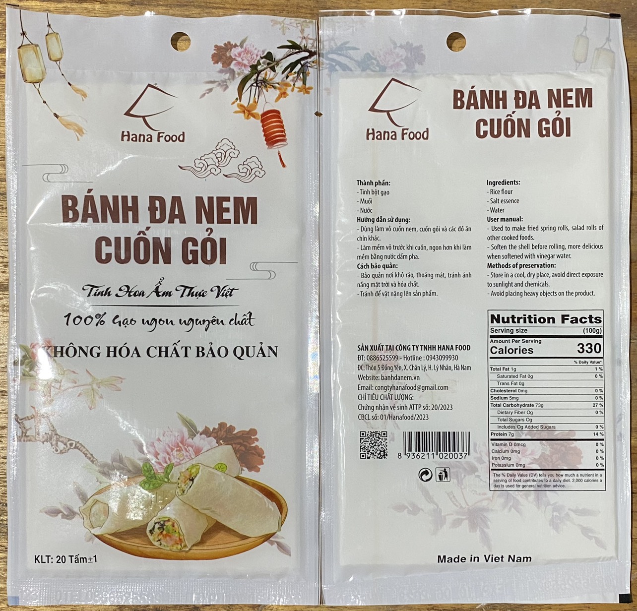 Bánh đa nem ăn sống (Cuốn Gỏi) Combo 5 gói