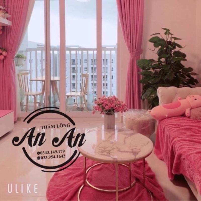 Thảm lông ngắn màu hồng phấn mịn