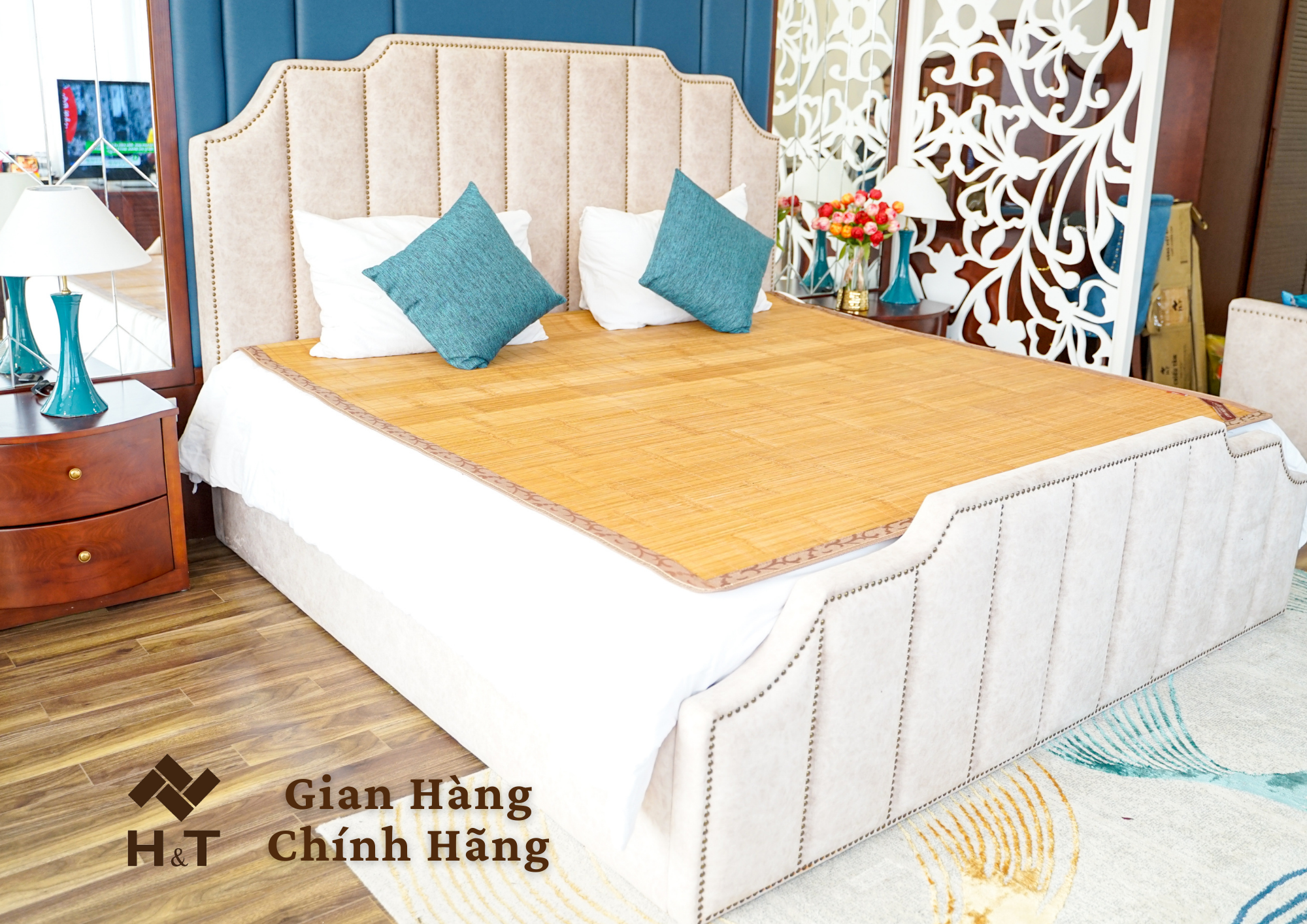 Chiếu tăm H&amp;T 1.6 x 2m(Cây thẳng )- Màu vàng Tự Nhiên - Hàng chính hãng H&amp;T - Sản xuất 100% tại Việt Nam