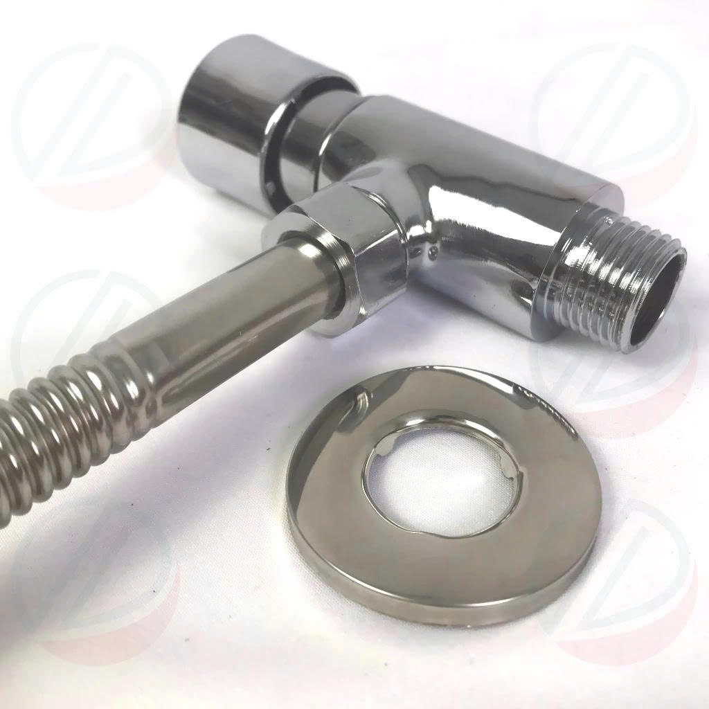 Van Bồn Tiểu Nam Xả Tiểu Nhấn Inox Phủ Crome Bóng - Kiểu ống xả thẳng, tự ngắt tiết kiệm nước