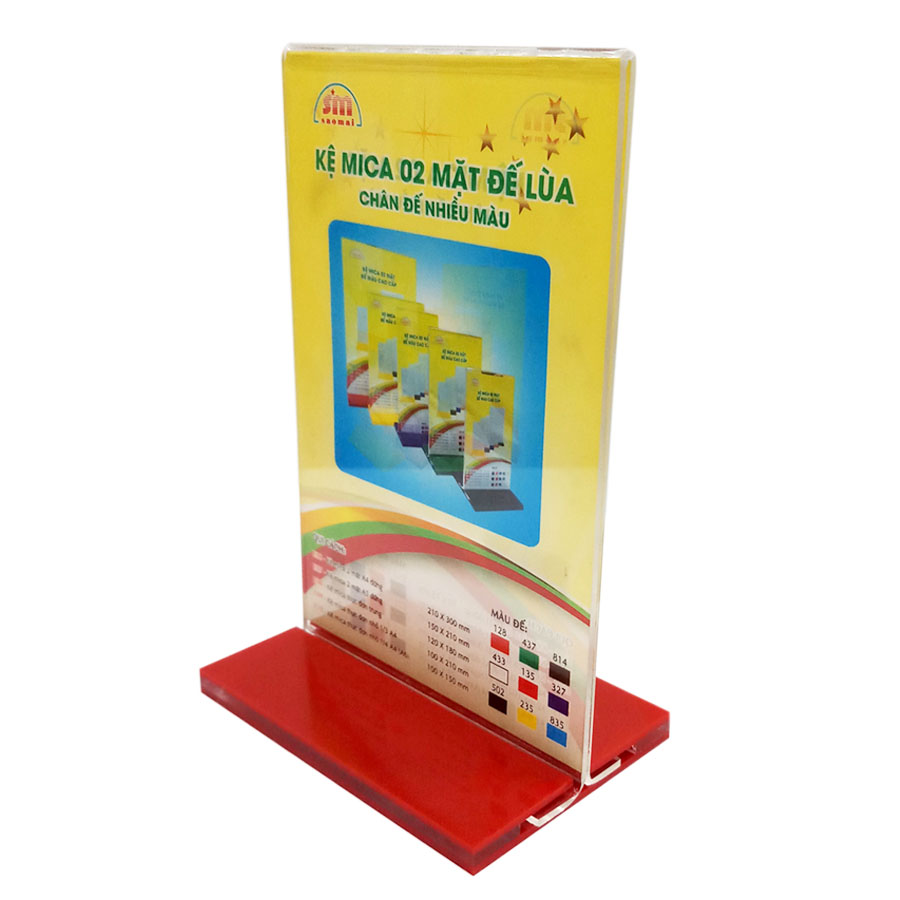Kệ Mica 2 mặt thực đơn trung đứng E08