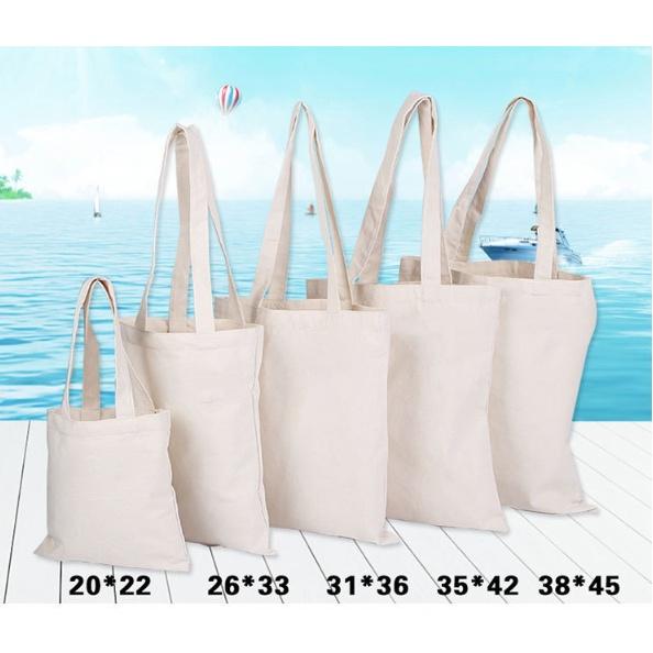 Kích Thước 45cmx38cm Túi vải Bố Túi xách Túi vải Canvas trơn không khóa kéo