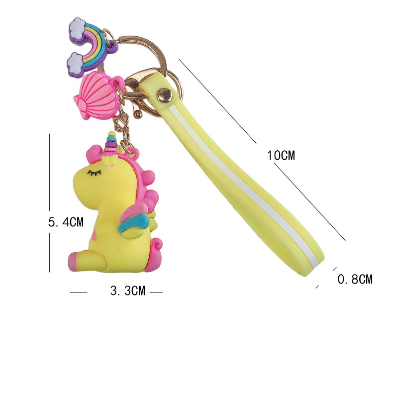 Móc Khóa Kỳ Lân Unicorn Ngựa Một Sừng, Móc Khóa Lucky - Loại Full Phụ Kiện