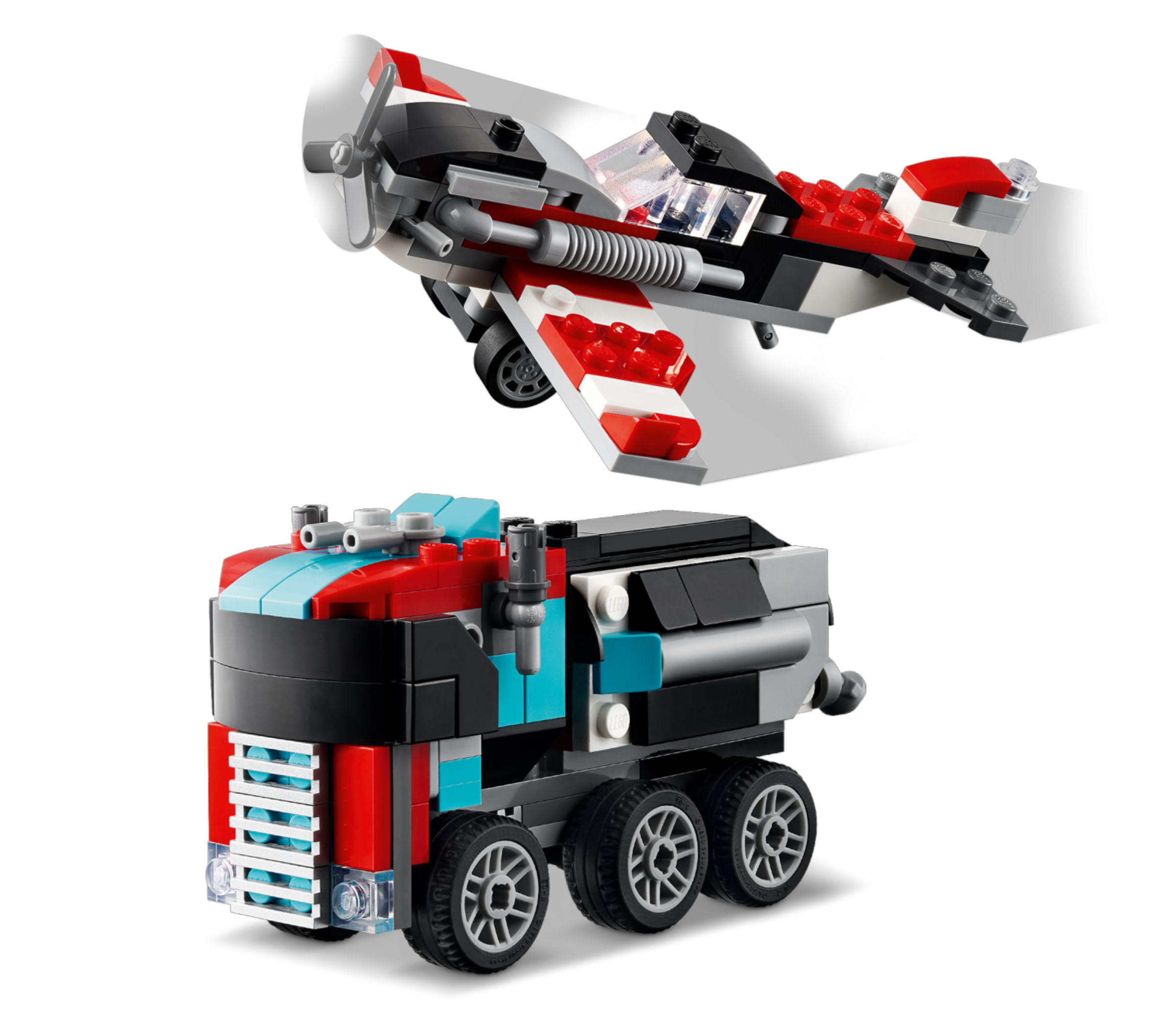 Đồ Chơi Lắp Ráp Xe Tải Vận Chuyển Trực Thăng 3 In 1 - Flatbed Truck With Helicopter - Lego Creator 31146 (270 Mảnh Ghép)