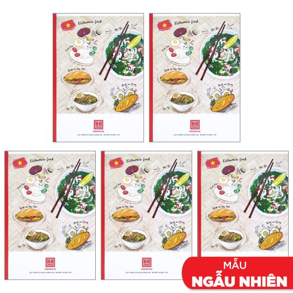 Combo 5 Vở Pupil Traditional Food - Kẻ Ngang 80 Trang - Hồng Hà 1102 (Mẫu Màu Giao Ngẫu Nhiên)