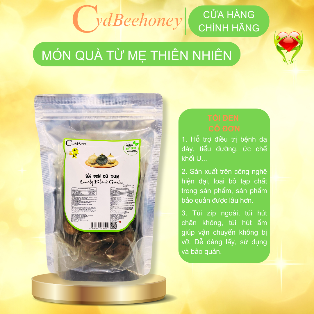 Tỏi Đen Cô Đơn CvdMart 500g - Lonely Black Garlic