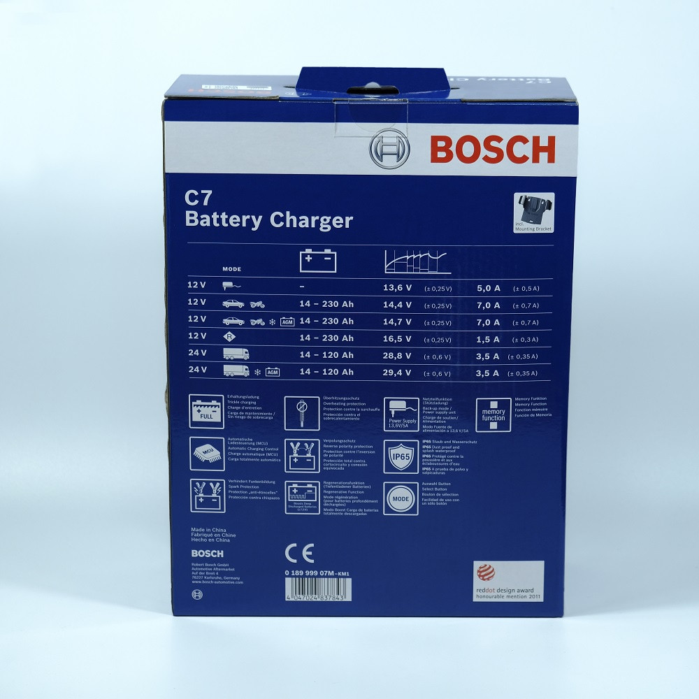 Máy Sạc Bình Điện Cho Ô Tô Xe Tải BOSCH C7 (12V – 24V) – 06 Chế Độ Sạc