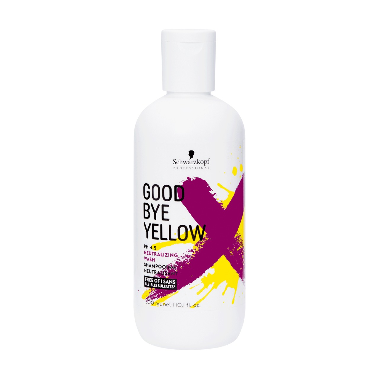 Dầu gội tím khử ánh vàng cho tóc trắng bạch kim Schwarzkopf Goodbye Yellow PH 4.5 Neutralizing Wash Shampooing 300ml