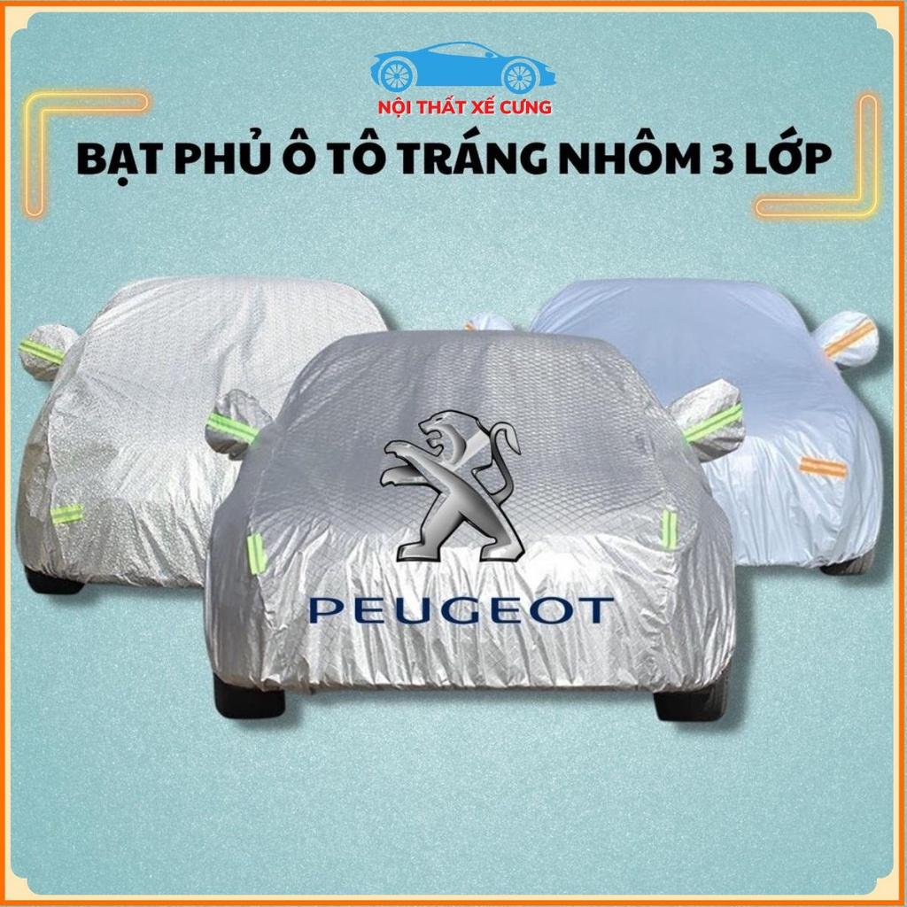 Bạt Phủ Xe Ô Tô PEUGEOT 2008, 3008, 5008, Traveller, Chất Liệu Bạt Tráng Nhôm 3 Lớp, Có Khóa Kéo Cửa Lái, Có Phản Quang